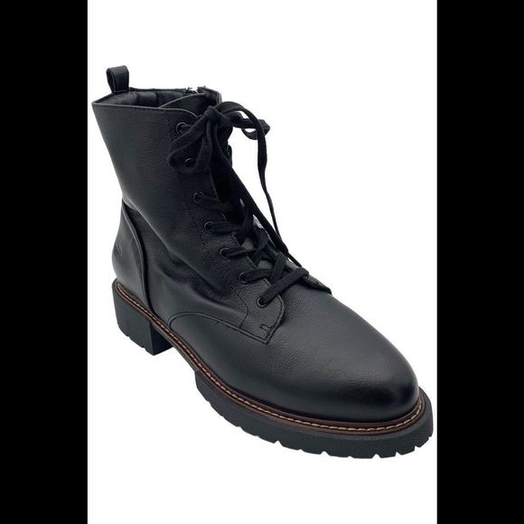 Hush Puppies Women's Wide Calf Kit Combat Boot Black - Wide - Picture 1 of 3